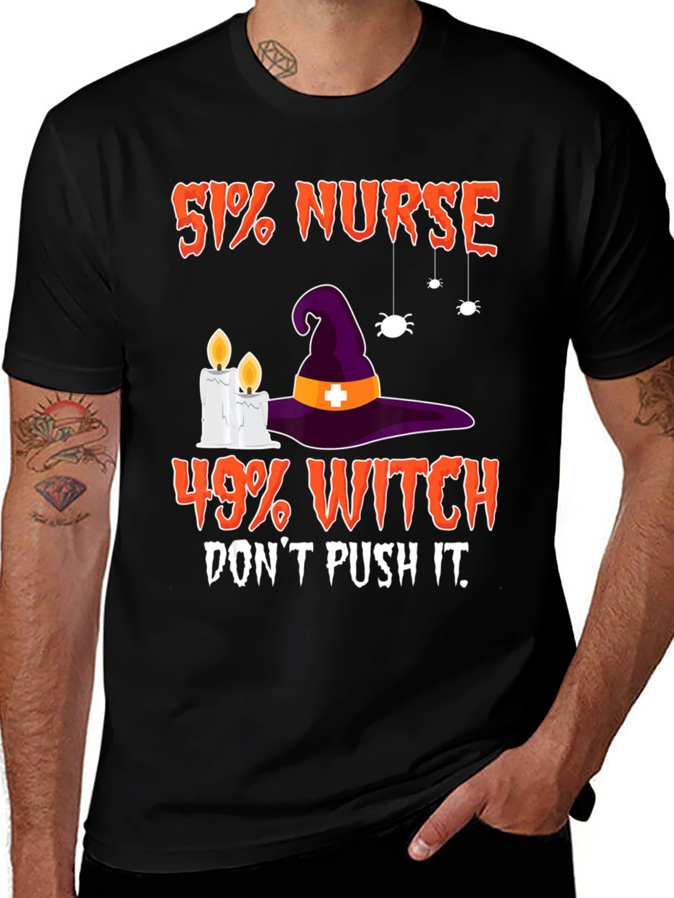 51% Nurse 49% Witch Funny Halloween T-Shirt