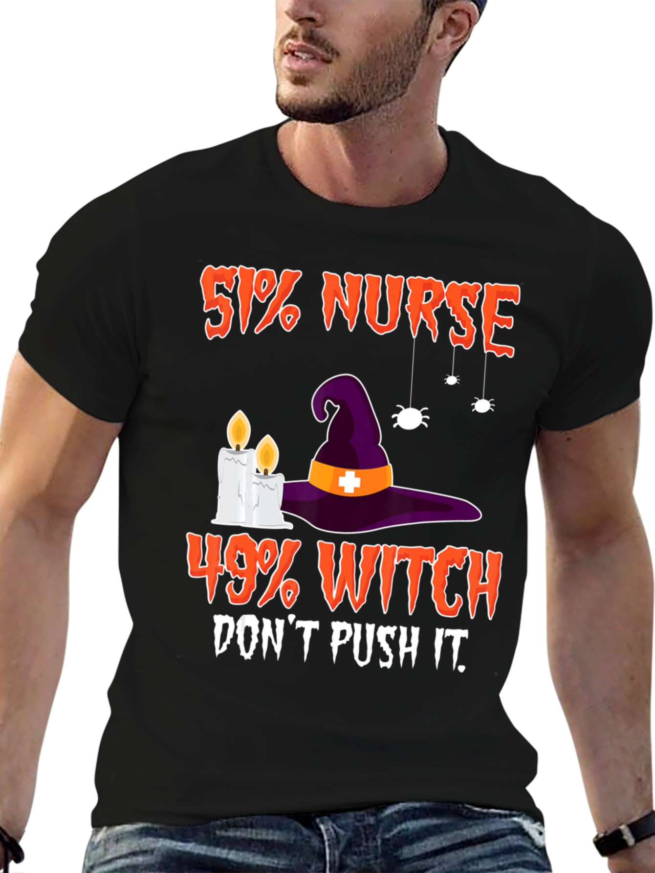 51% Nurse 49% Witch Funny Halloween T-Shirt