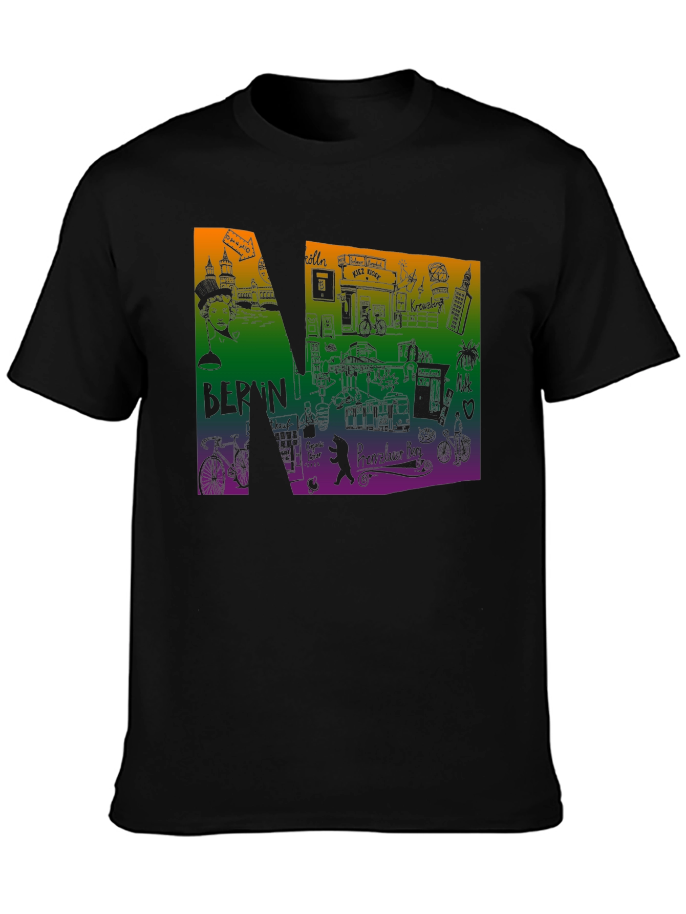 Berlin Doodle Print T-Shirt - Cityscape Tee