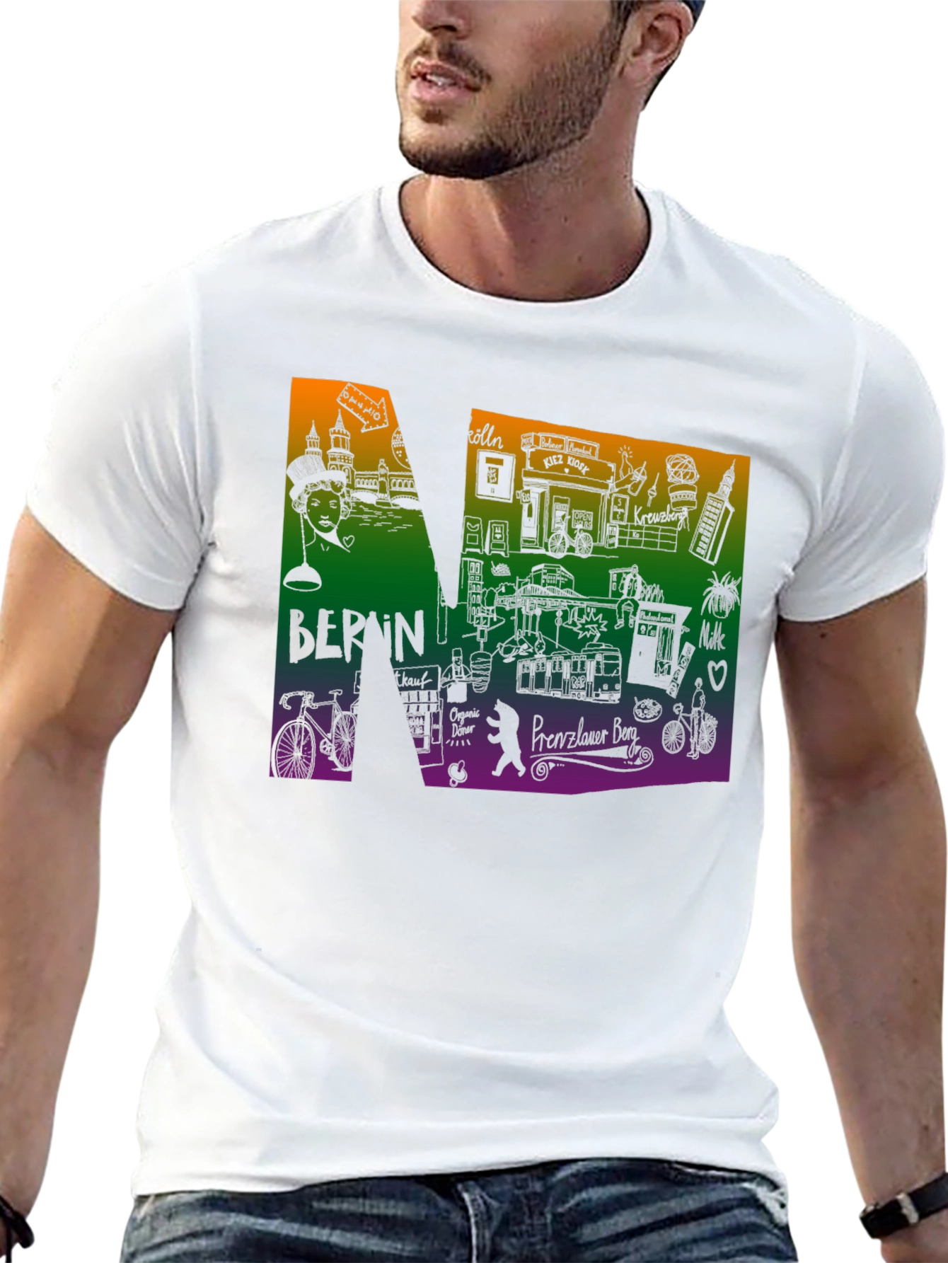 Berlin Doodle Print T-Shirt - Cityscape Tee
