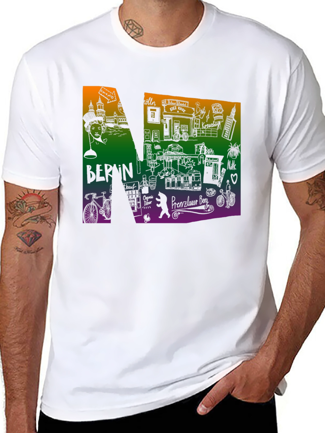Berlin Doodle Print T-Shirt - Cityscape Tee
