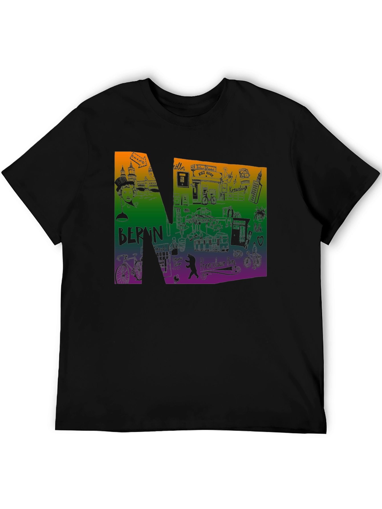 Berlin Doodle Print T-Shirt - Cityscape Tee