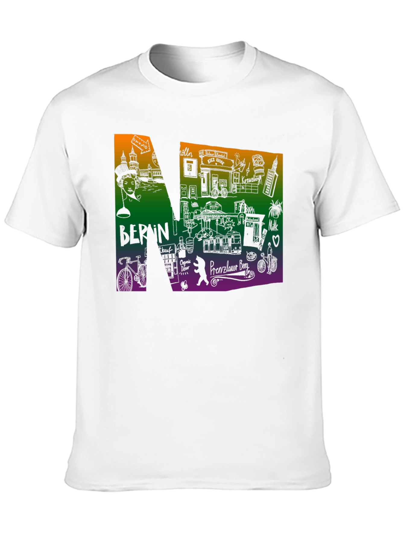 Berlin Doodle Print T-Shirt - Cityscape Tee