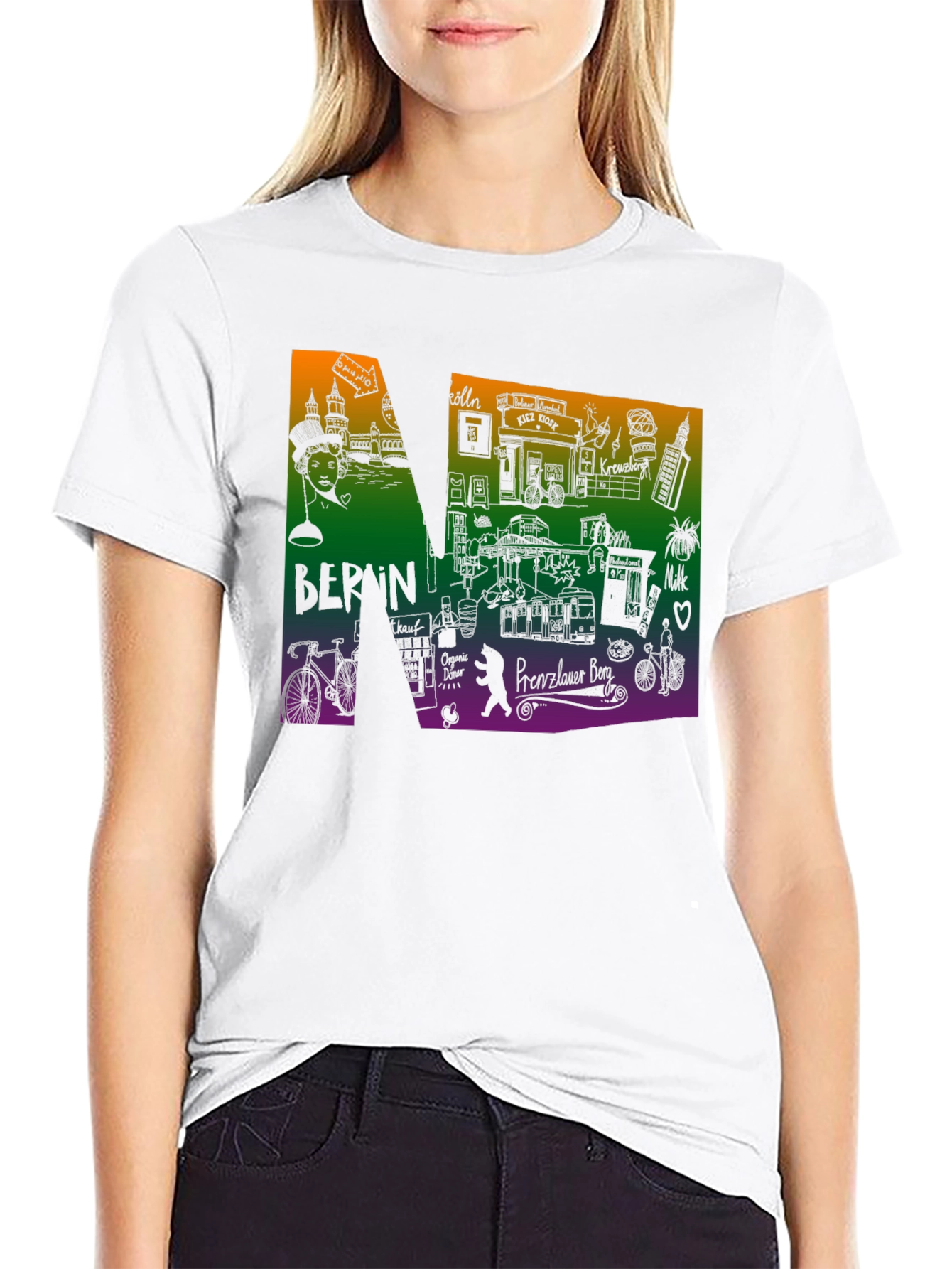 Berlin Doodle Print T-Shirt - Cityscape Tee