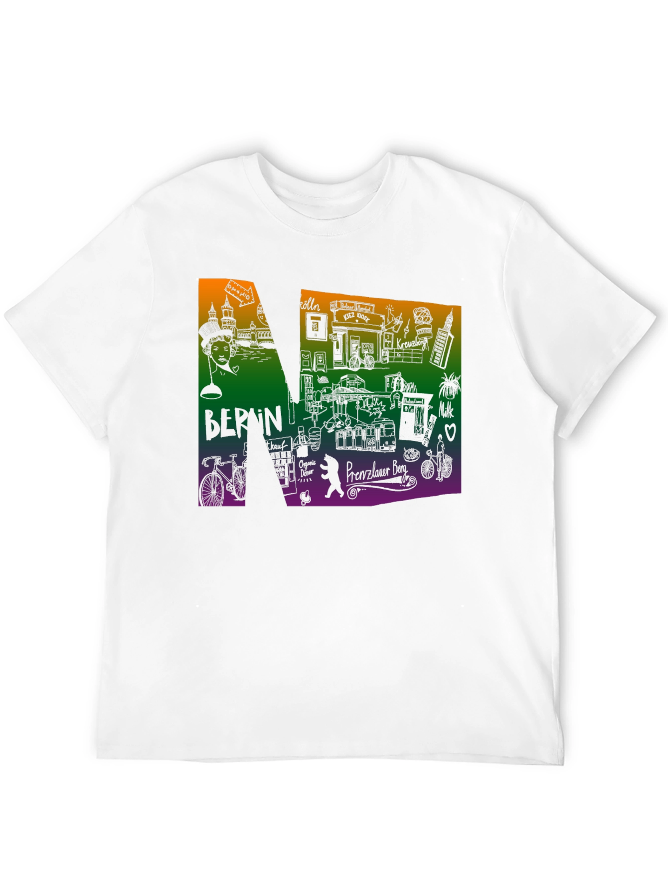 Berlin Doodle Print T-Shirt - Cityscape Tee