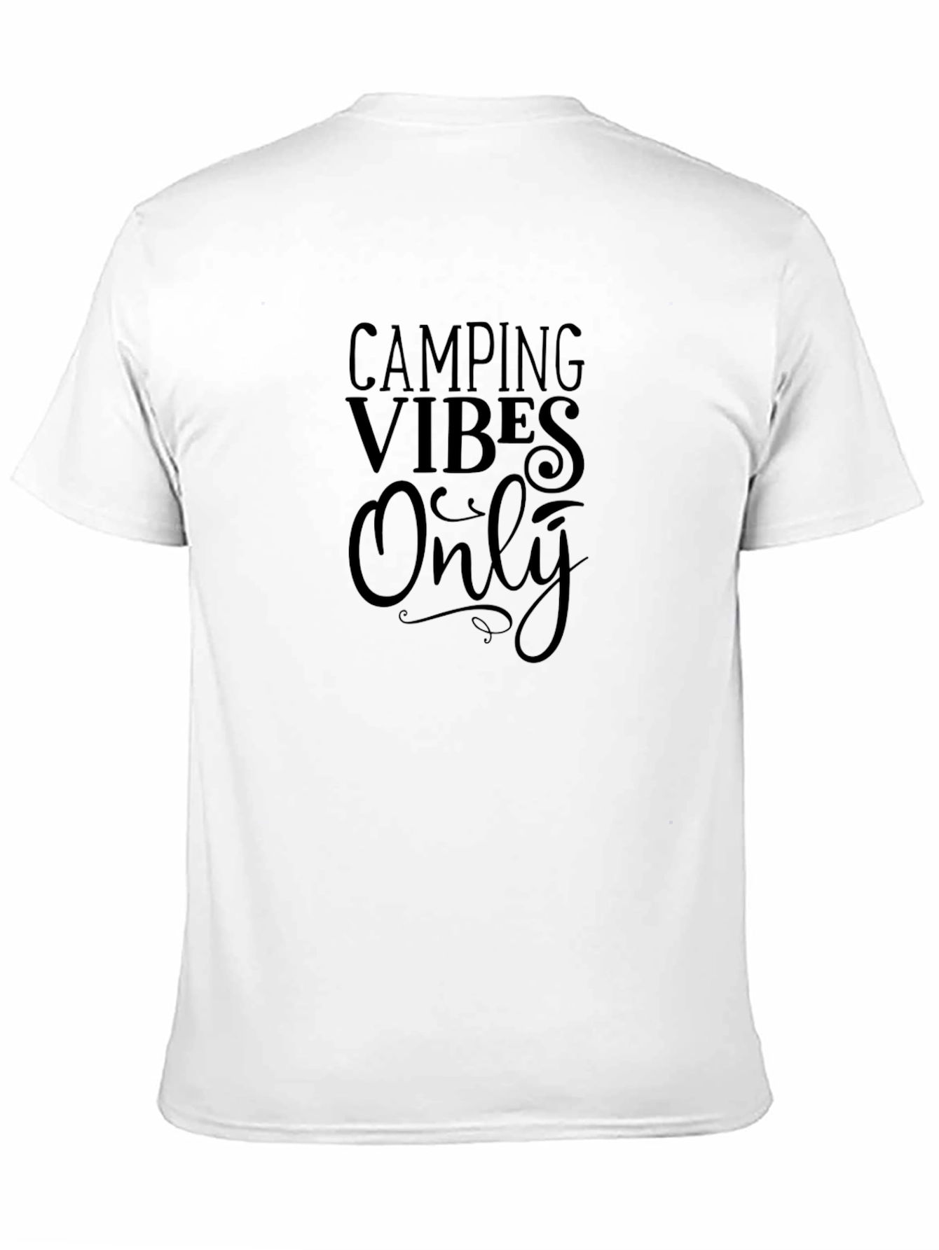 Camping Vibes Only Graphic Tee - Black Cotton Shirt