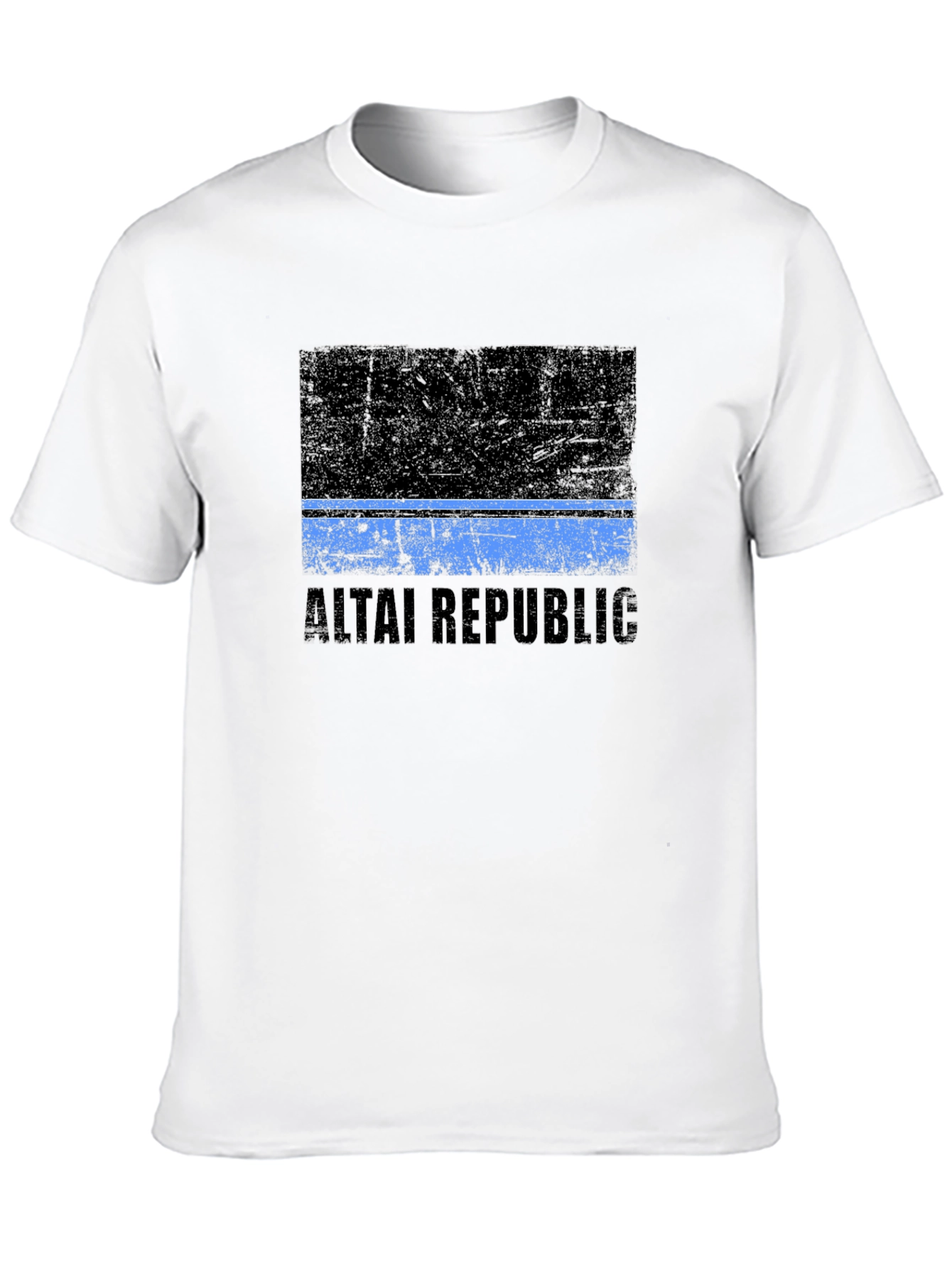 Altai Republic Flag Graphic Black T-Shirt