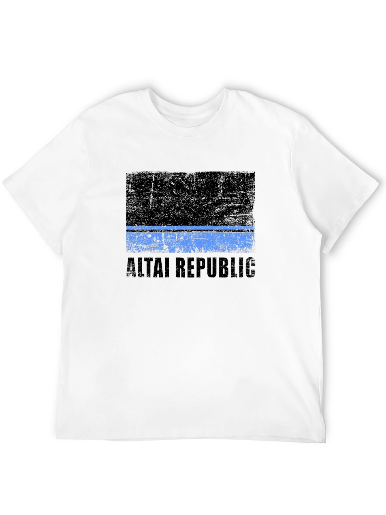 Altai Republic Flag Graphic Black T-Shirt