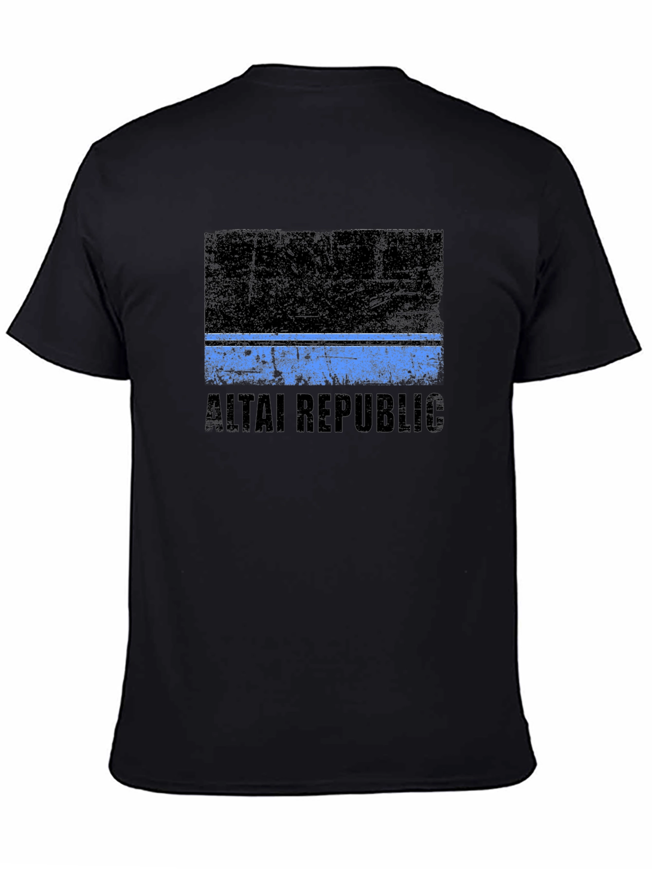 Altai Republic Flag Graphic Black T-Shirt