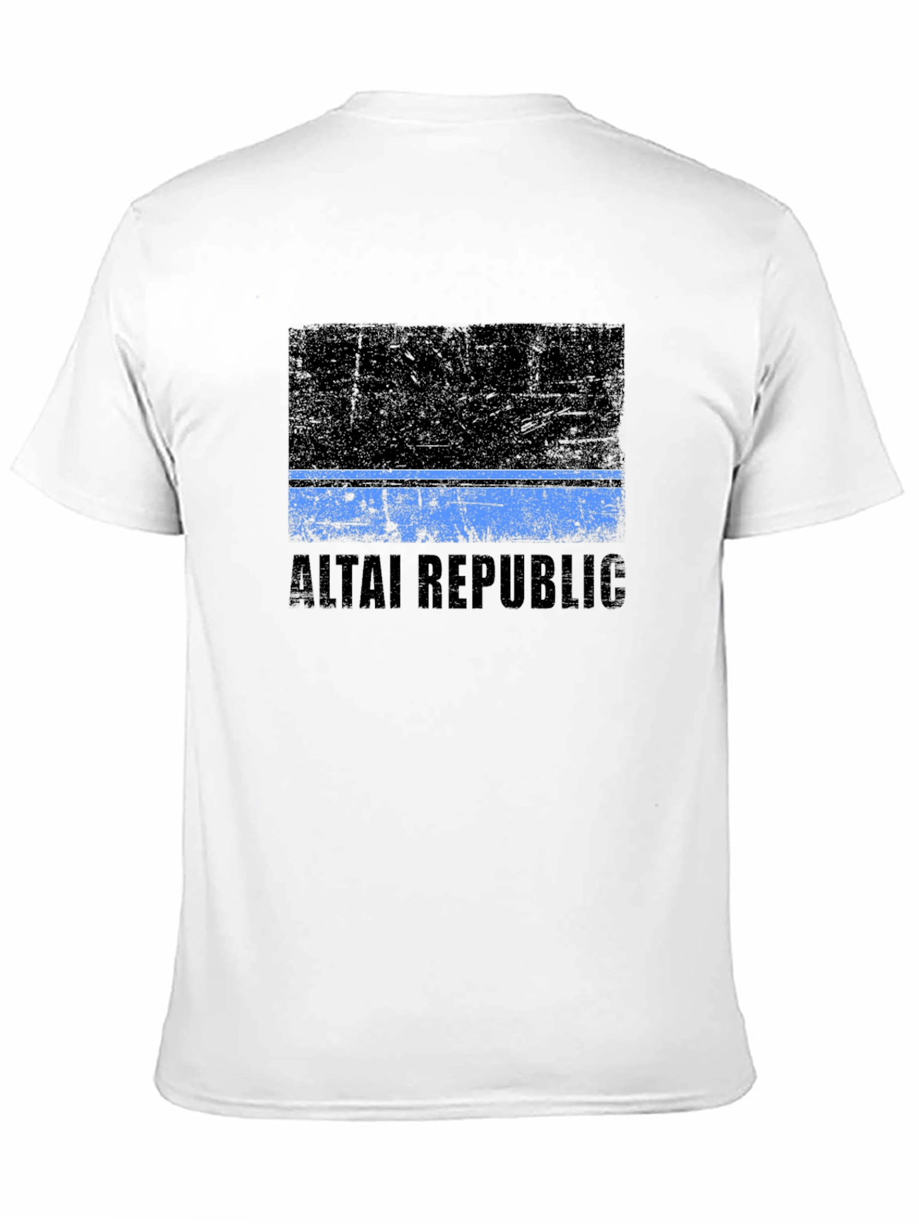 Altai Republic Flag Graphic Black T-Shirt