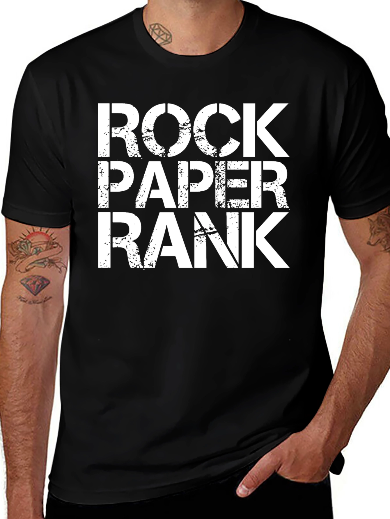 Rock Paper Rank Black T-Shirt