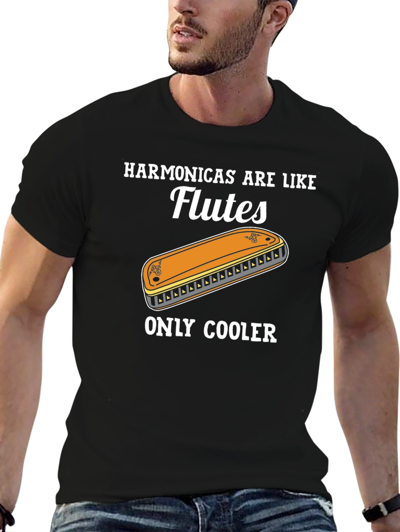Harmonica T-Shirt: Flutes Only Cooler