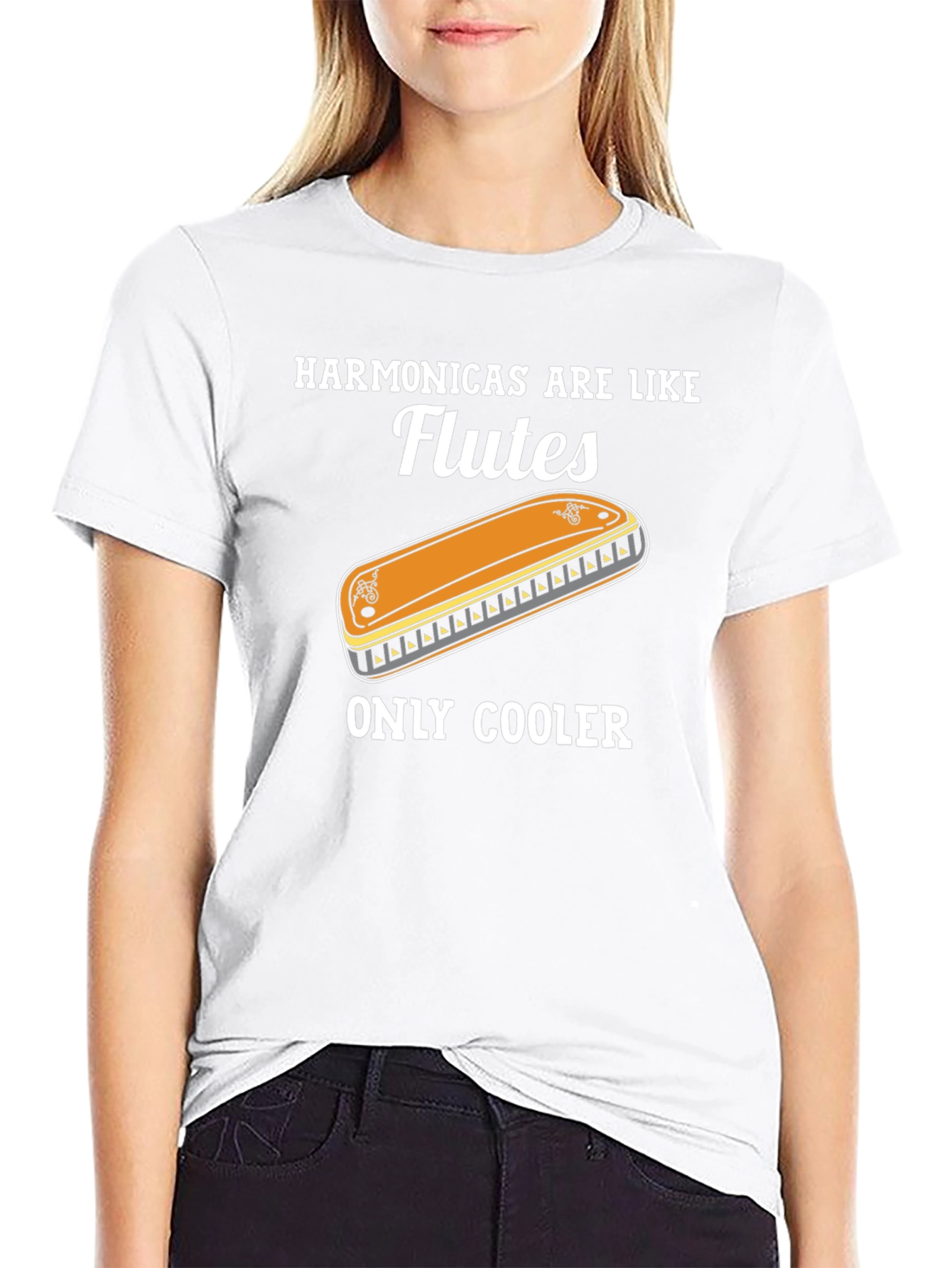 Harmonica T-Shirt: Flutes Only Cooler