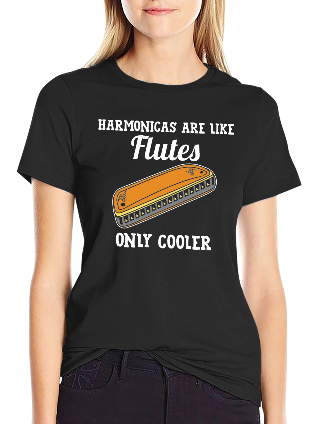 Harmonica T-Shirt: Flutes Only Cooler