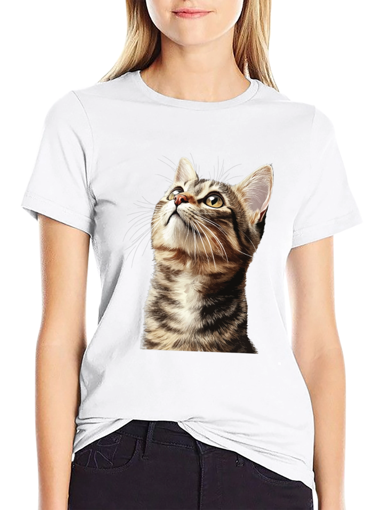 Cat Graphic T-Shirt - Unisex Black Tee