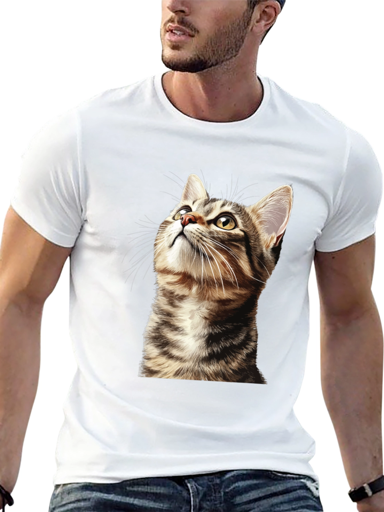 Cat Graphic T-Shirt - Unisex Black Tee