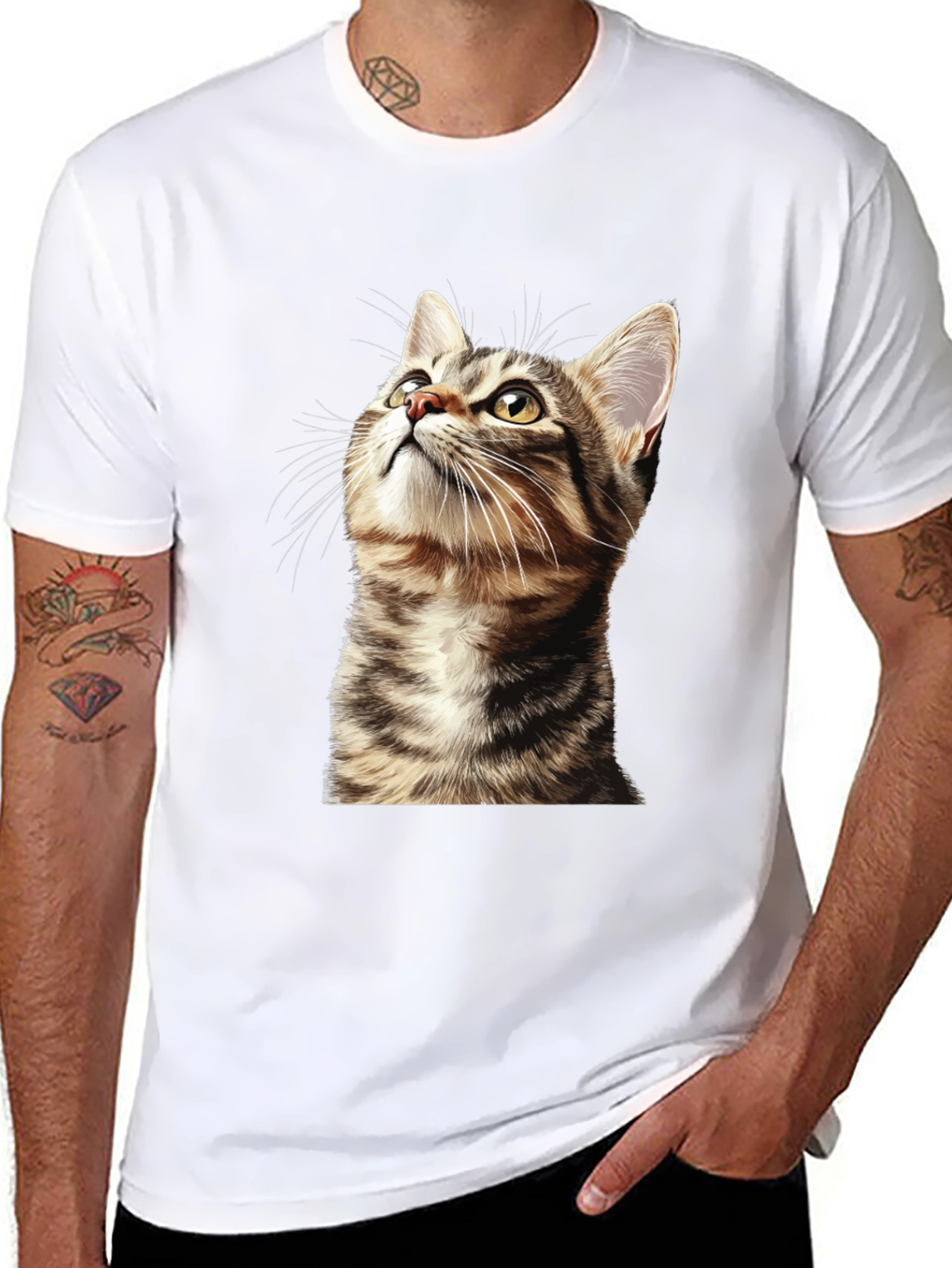 Cat Graphic T-Shirt - Unisex Black Tee