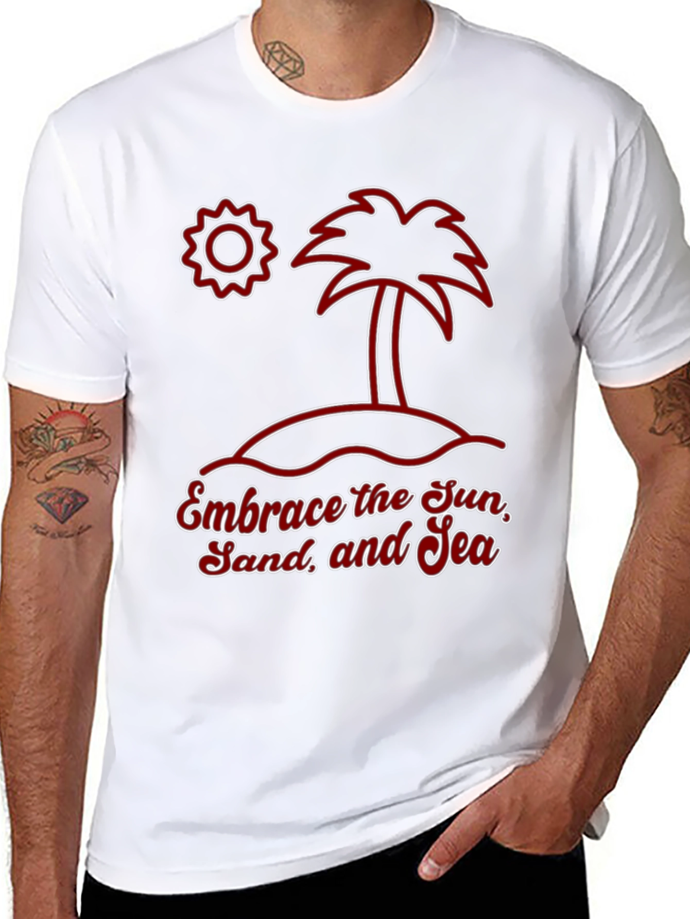 Embrace the Sun Sand and Sea Graphic T-Shirt