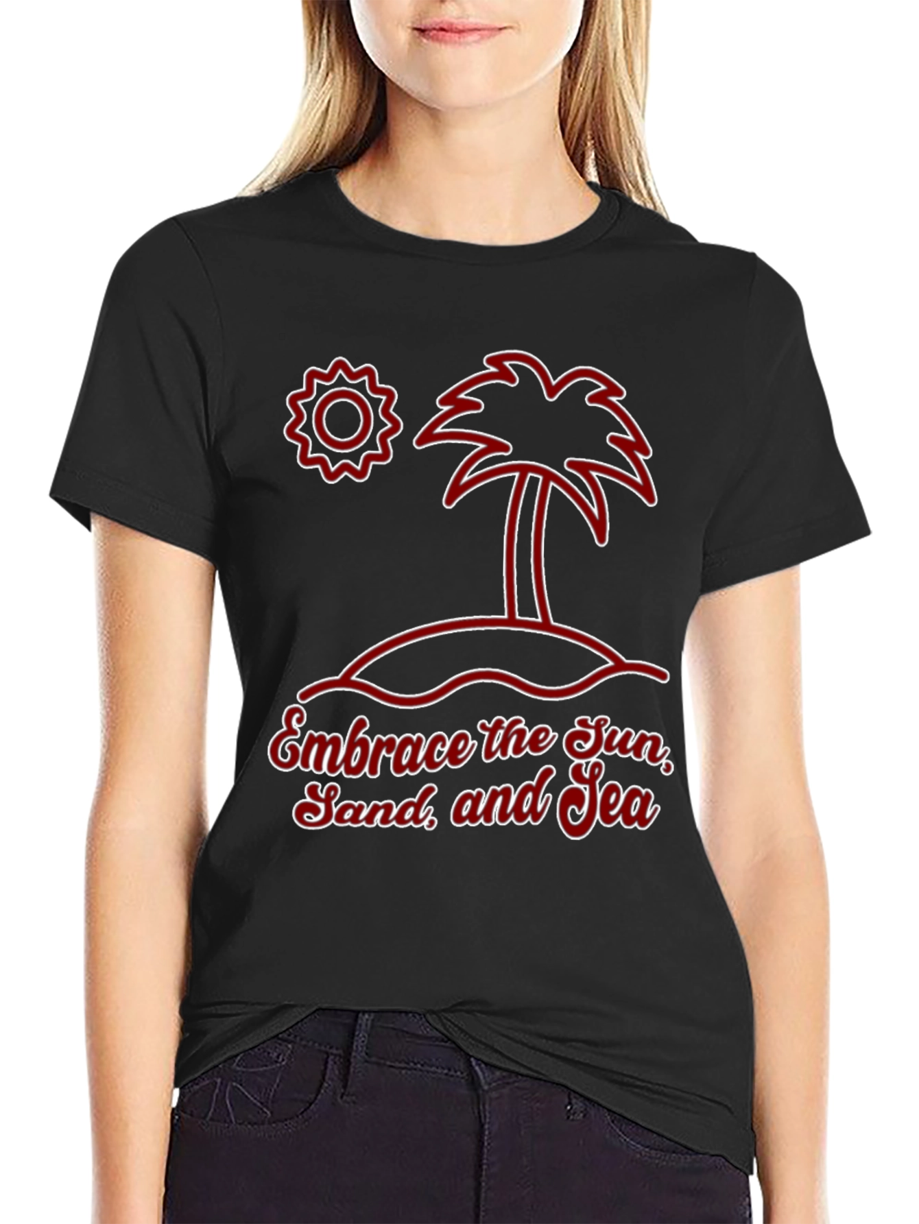 Embrace the Sun Sand and Sea Graphic T-Shirt