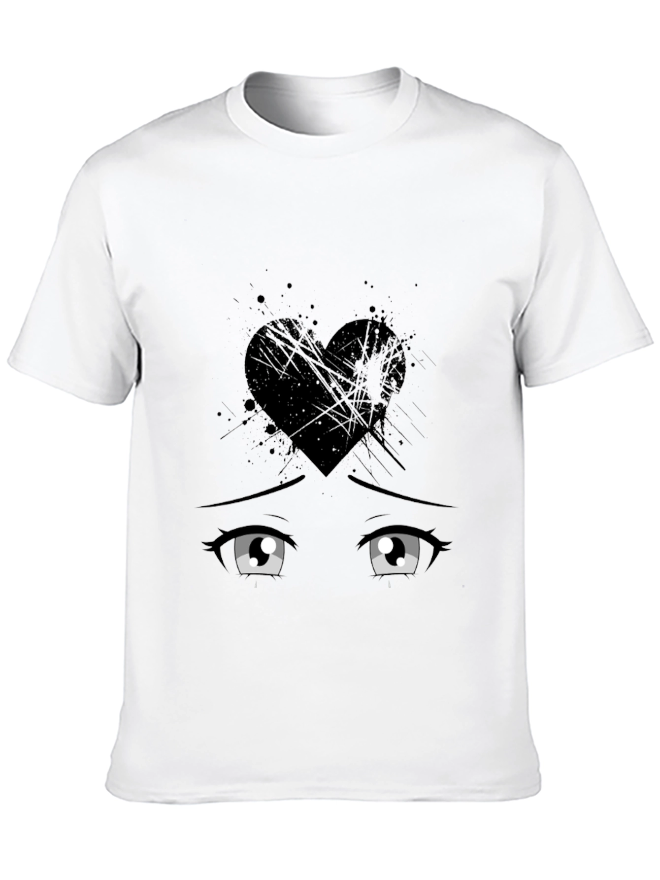 Anime Heartbreak T-Shirt - Mens Black Graphic Tee