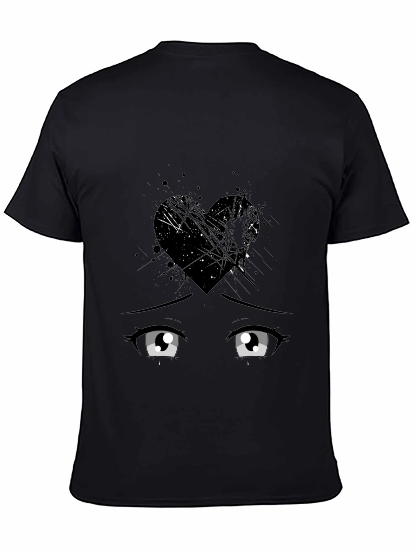 Anime Heartbreak T-Shirt - Mens Black Graphic Tee