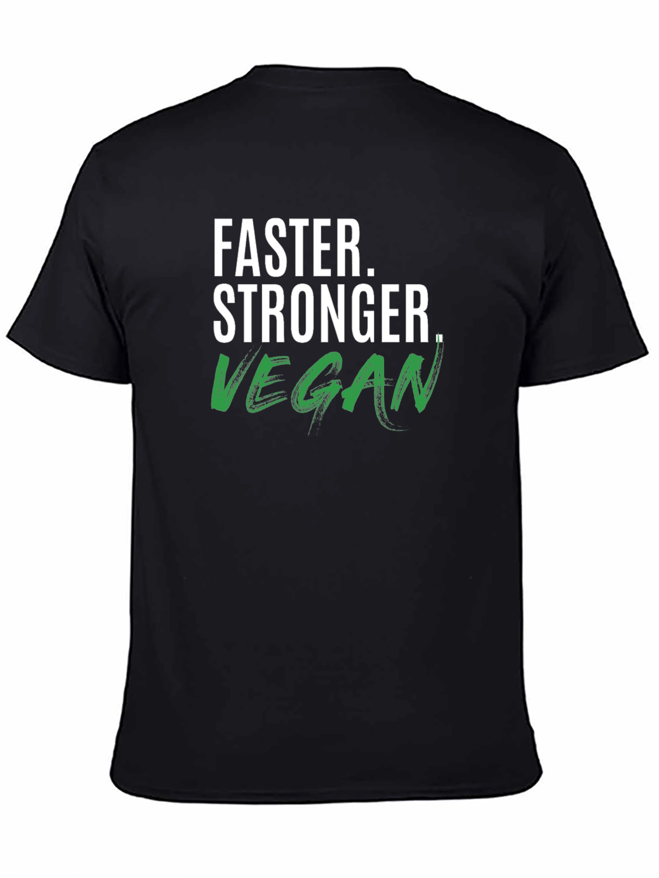 Vegan Stronger Faster T-Shirt - Black