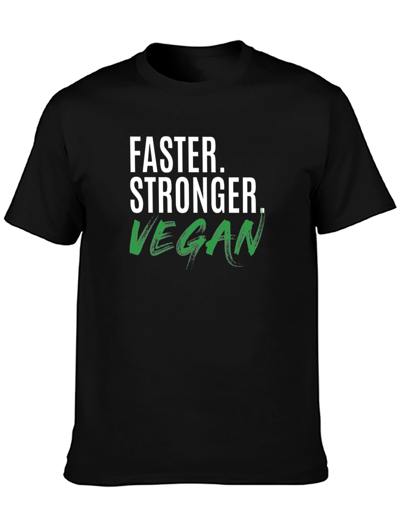 Vegan Stronger Faster T-Shirt - Black