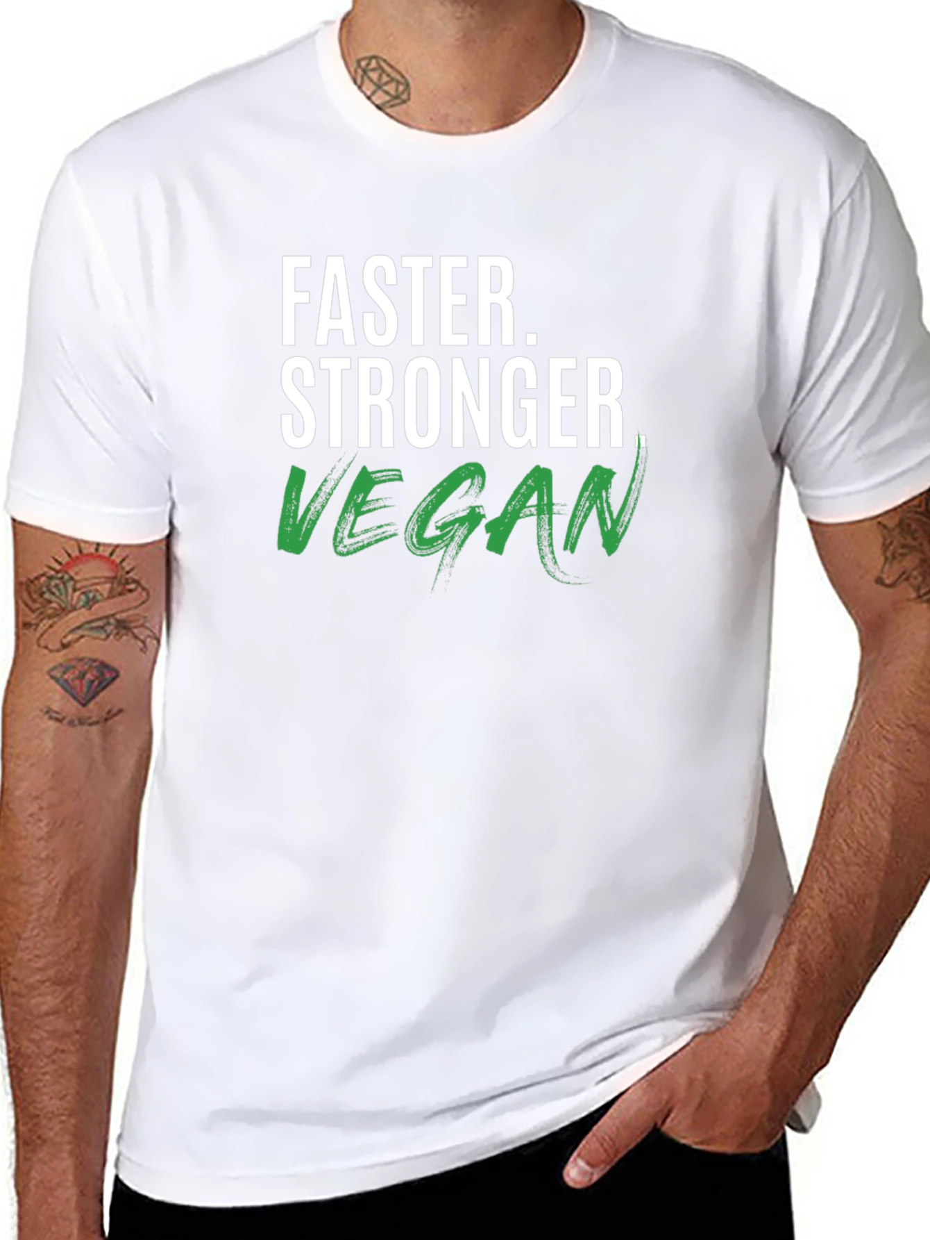 Vegan Stronger Faster T-Shirt - Black