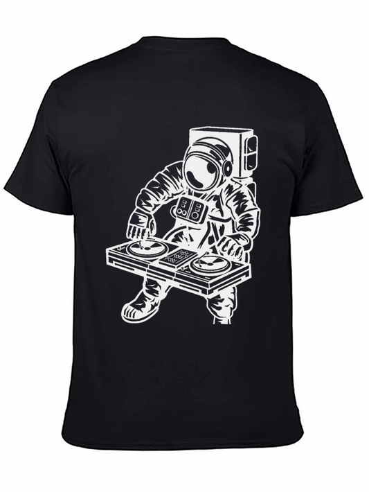 Astronaut DJ Graphic Tee - Black Cotton T-Shirt