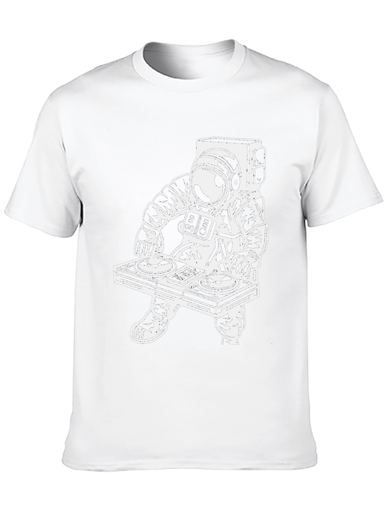 Astronaut DJ Graphic Tee - Black Cotton T-Shirt