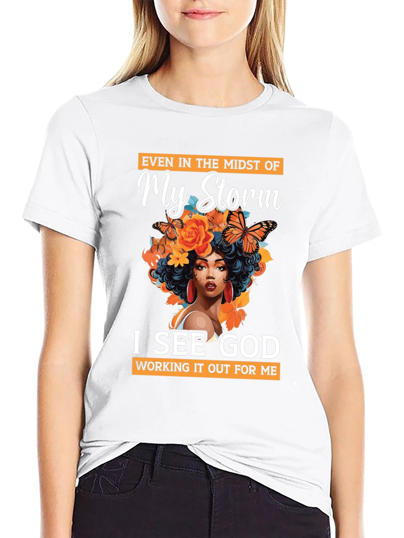 In My Storm I See God Black T-Shirt