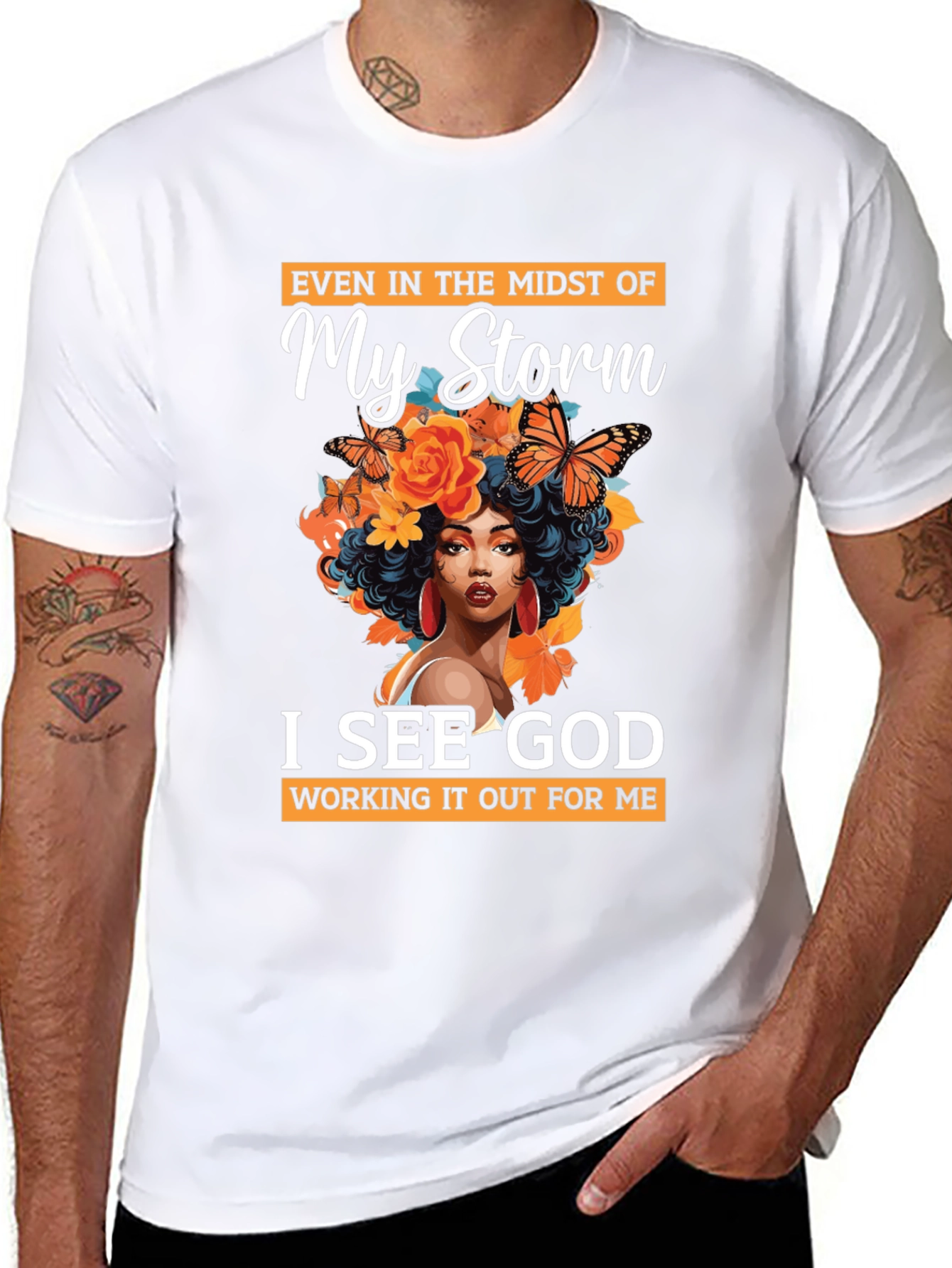 In My Storm I See God Black T-Shirt