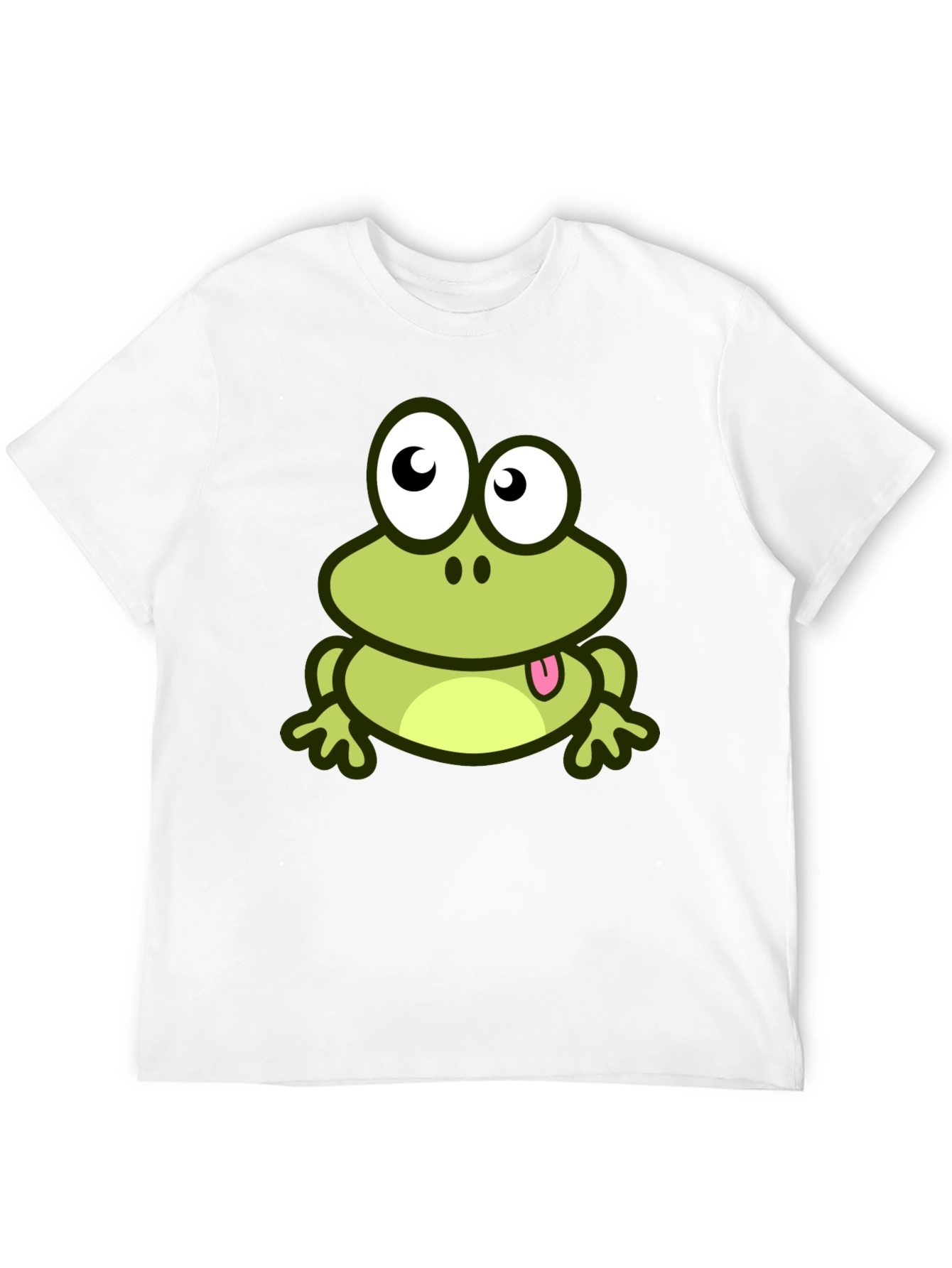 Cute Frog Cartoon Graphic T-Shirt - Black