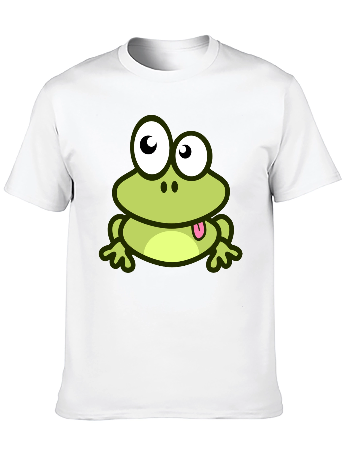 Cute Frog Cartoon Graphic T-Shirt - Black