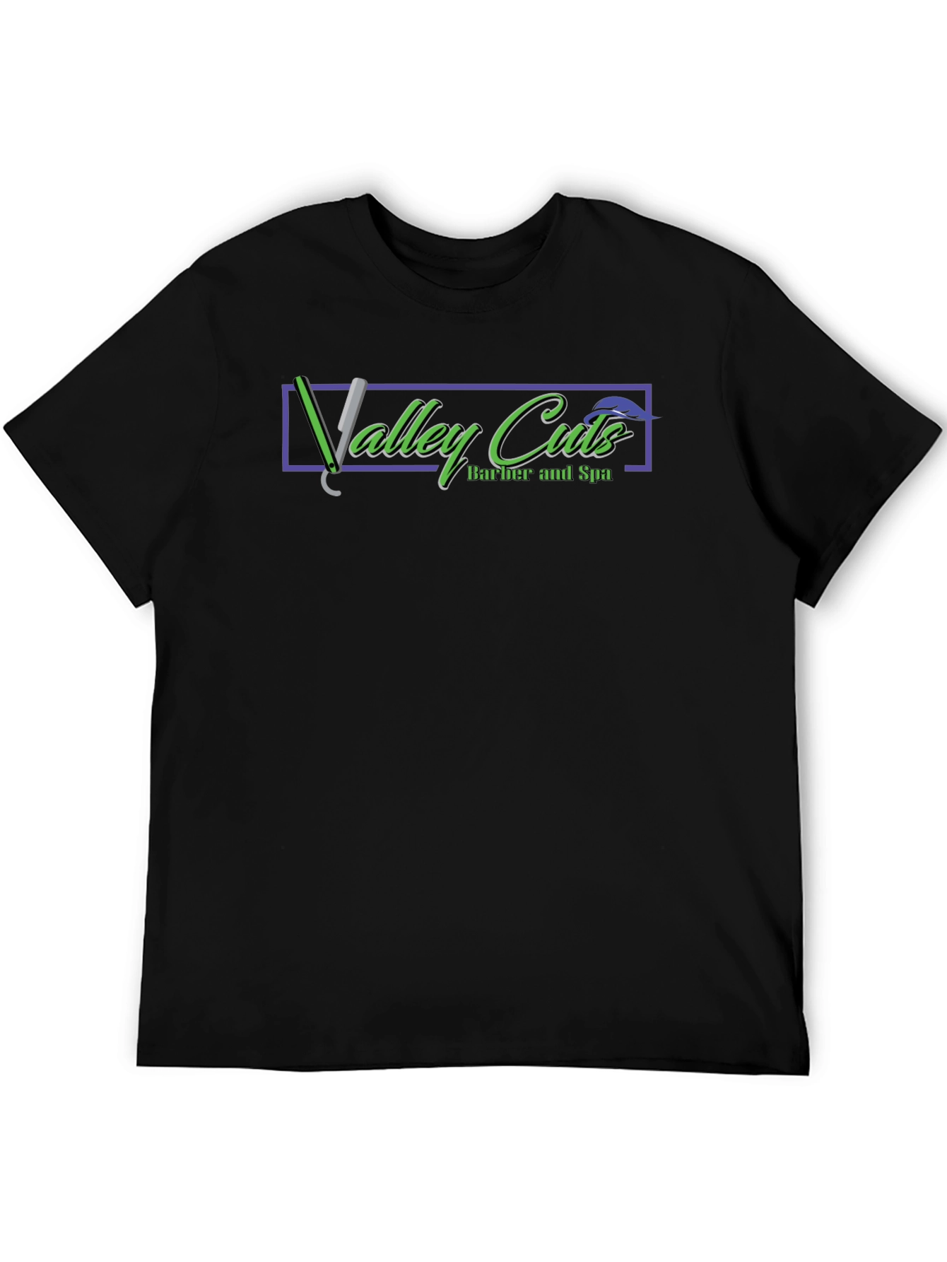 Valley Cuts Barber & Spa Black Graphic T-Shirt