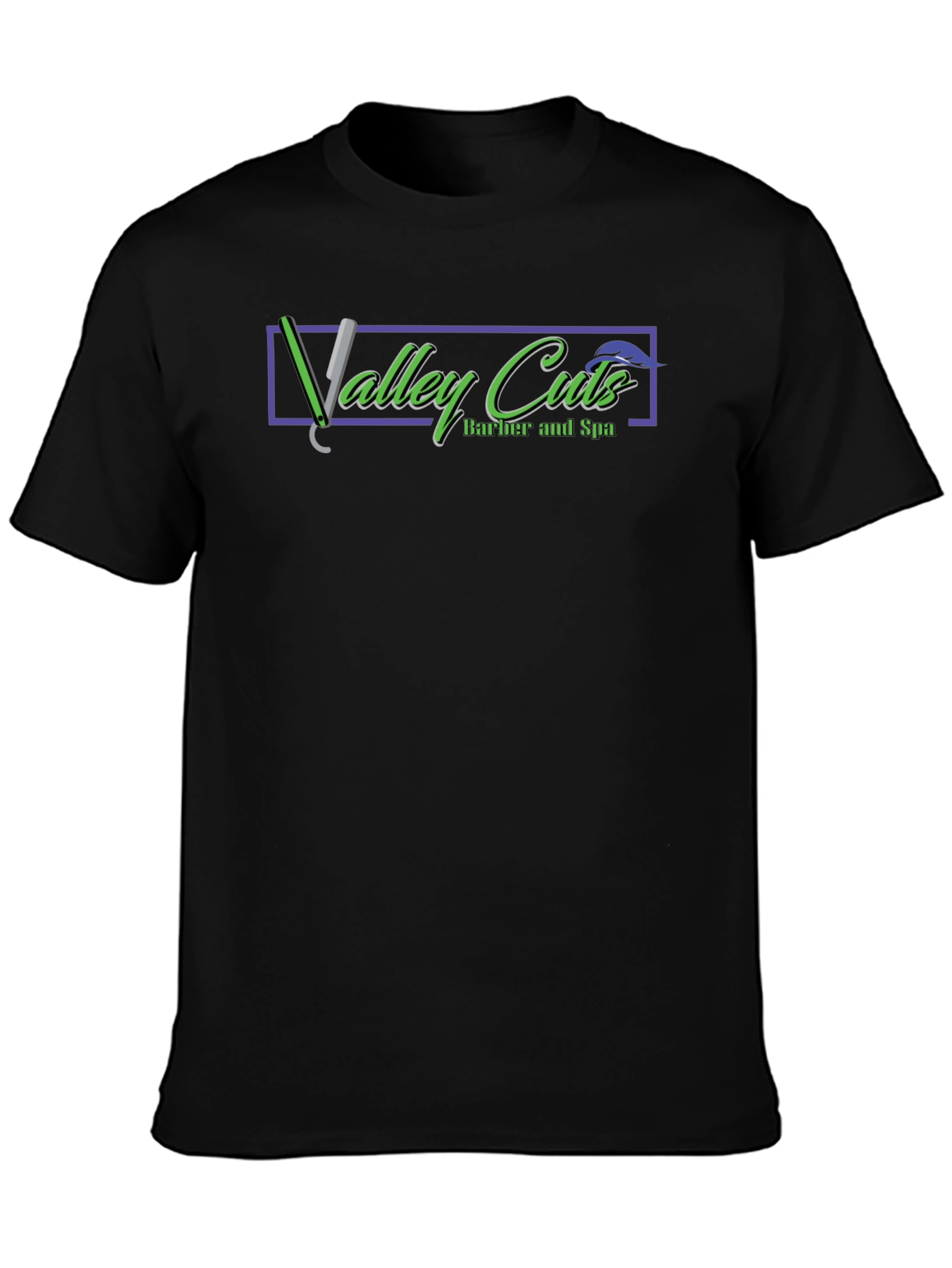 Valley Cuts Barber & Spa Black Graphic T-Shirt