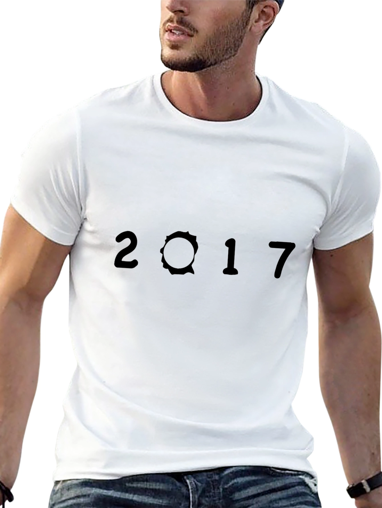 2017 Graphic Black T-Shirt - Classic Casual Tee