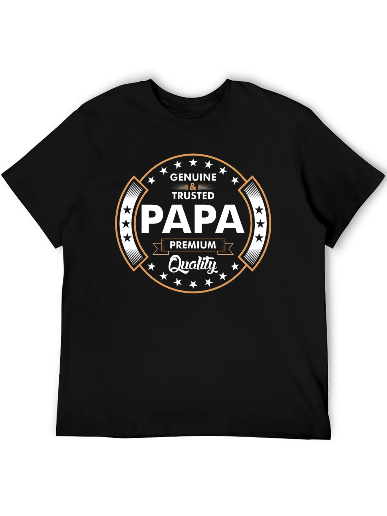 Genuine & Trusted Papa Premium Quality Black T-Shirt