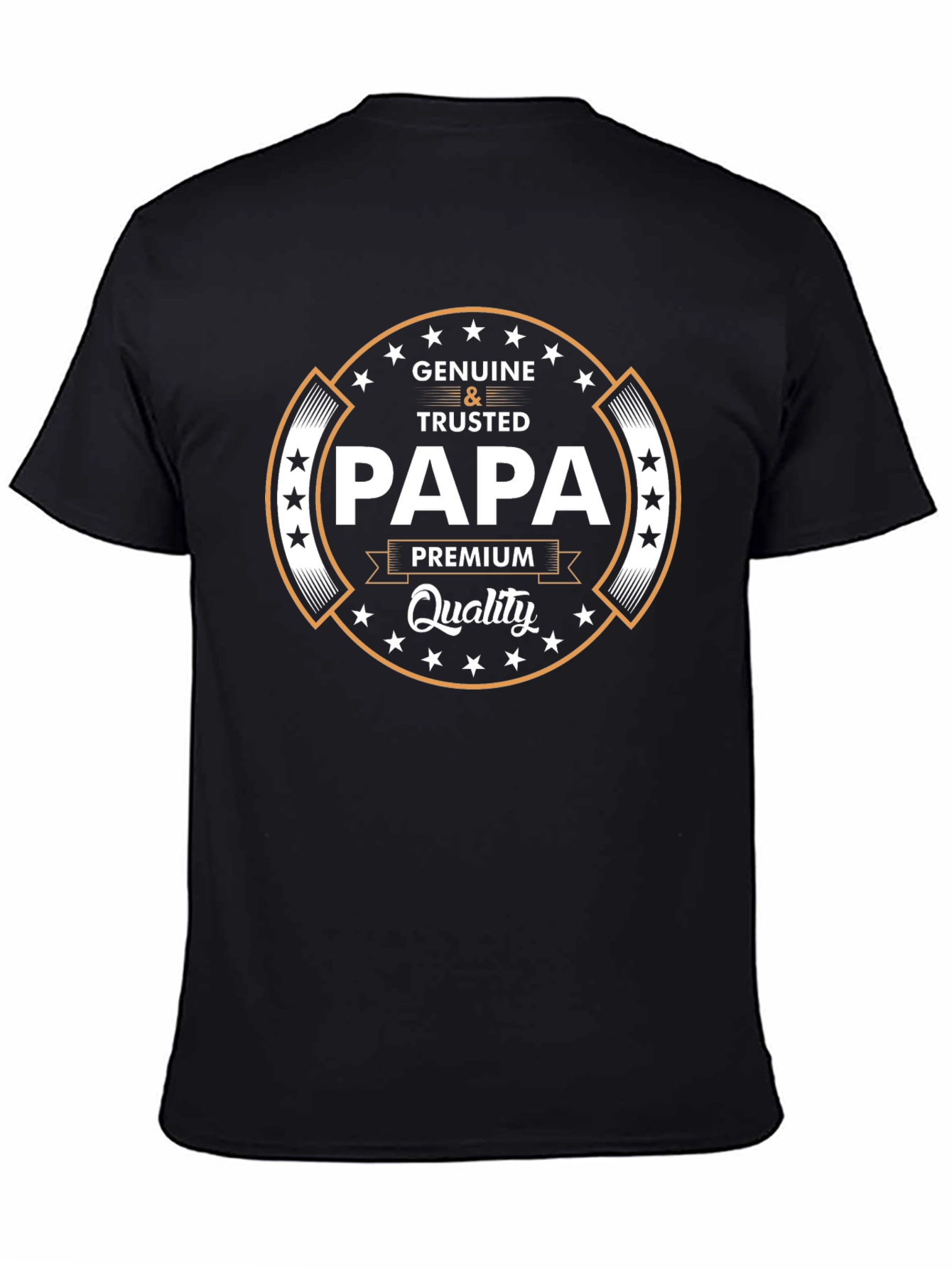 Genuine & Trusted Papa Premium Quality Black T-Shirt