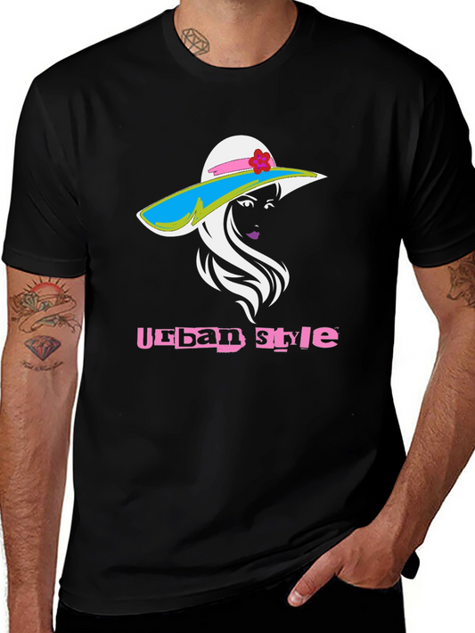 Urban Style Graphic Tee - Fashionable Womens Hat Design