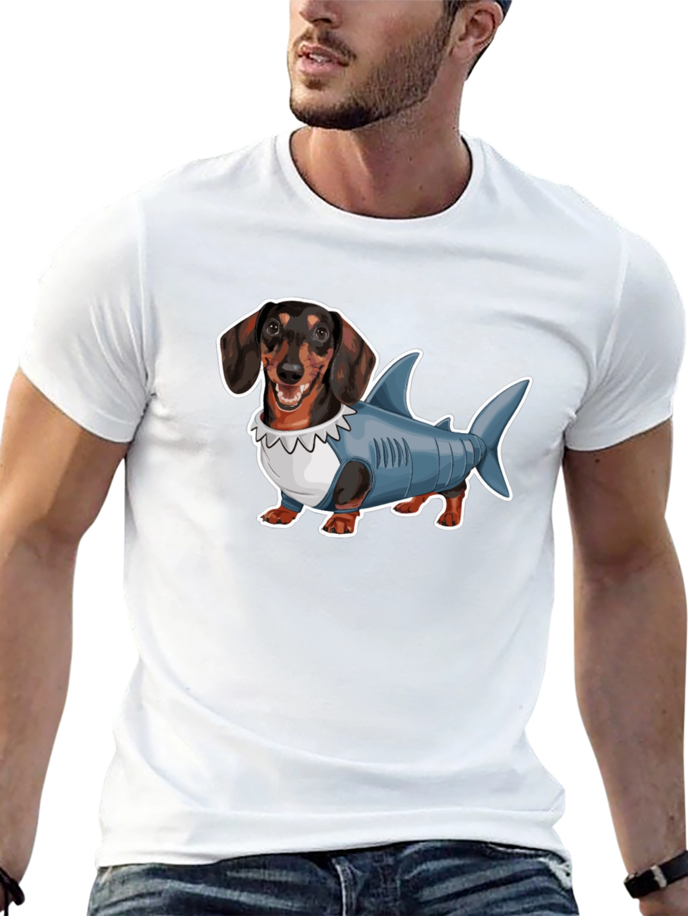 Dachshund Shark Costume Graphic Tee