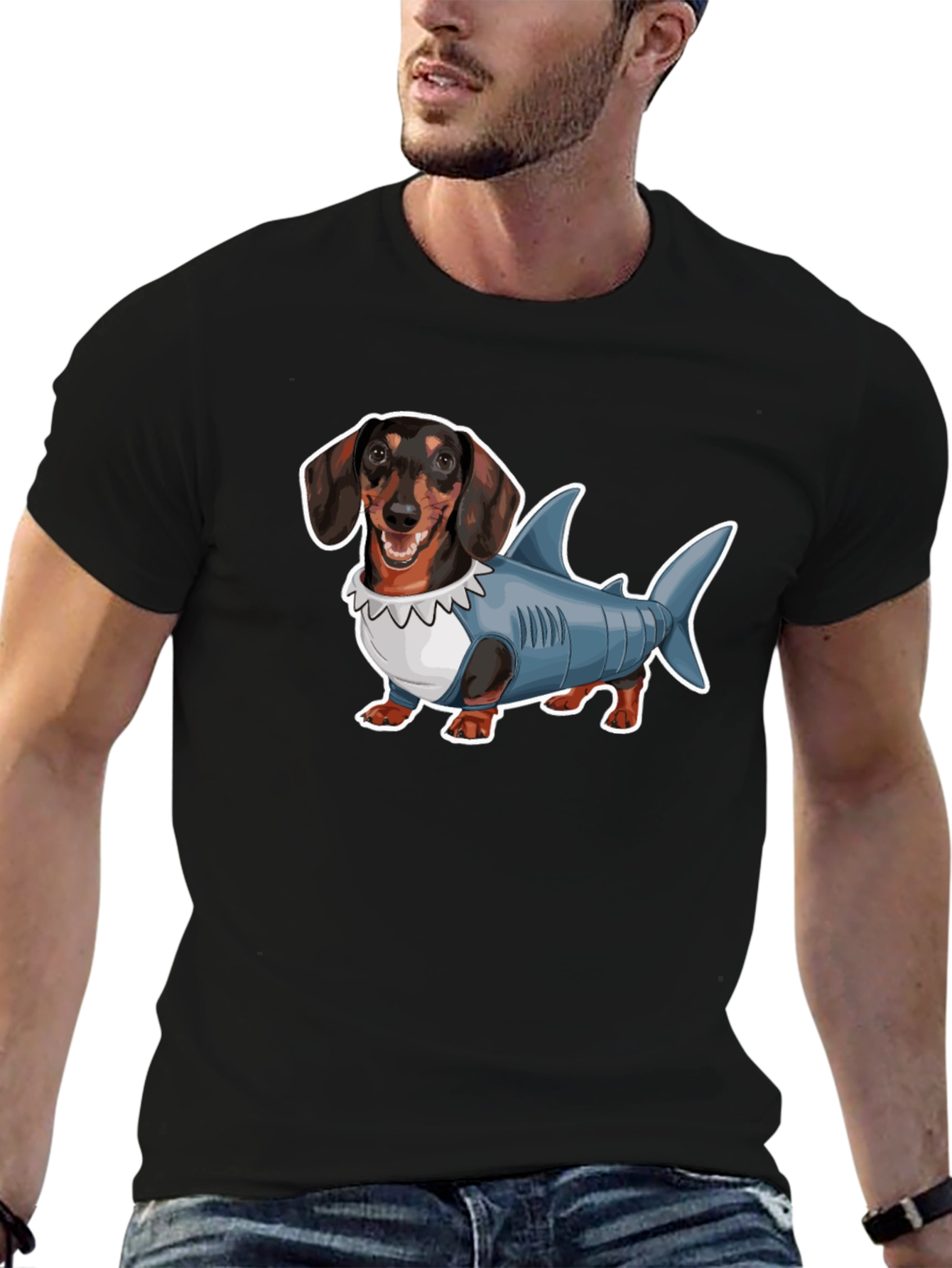 Dachshund Shark Costume Graphic Tee