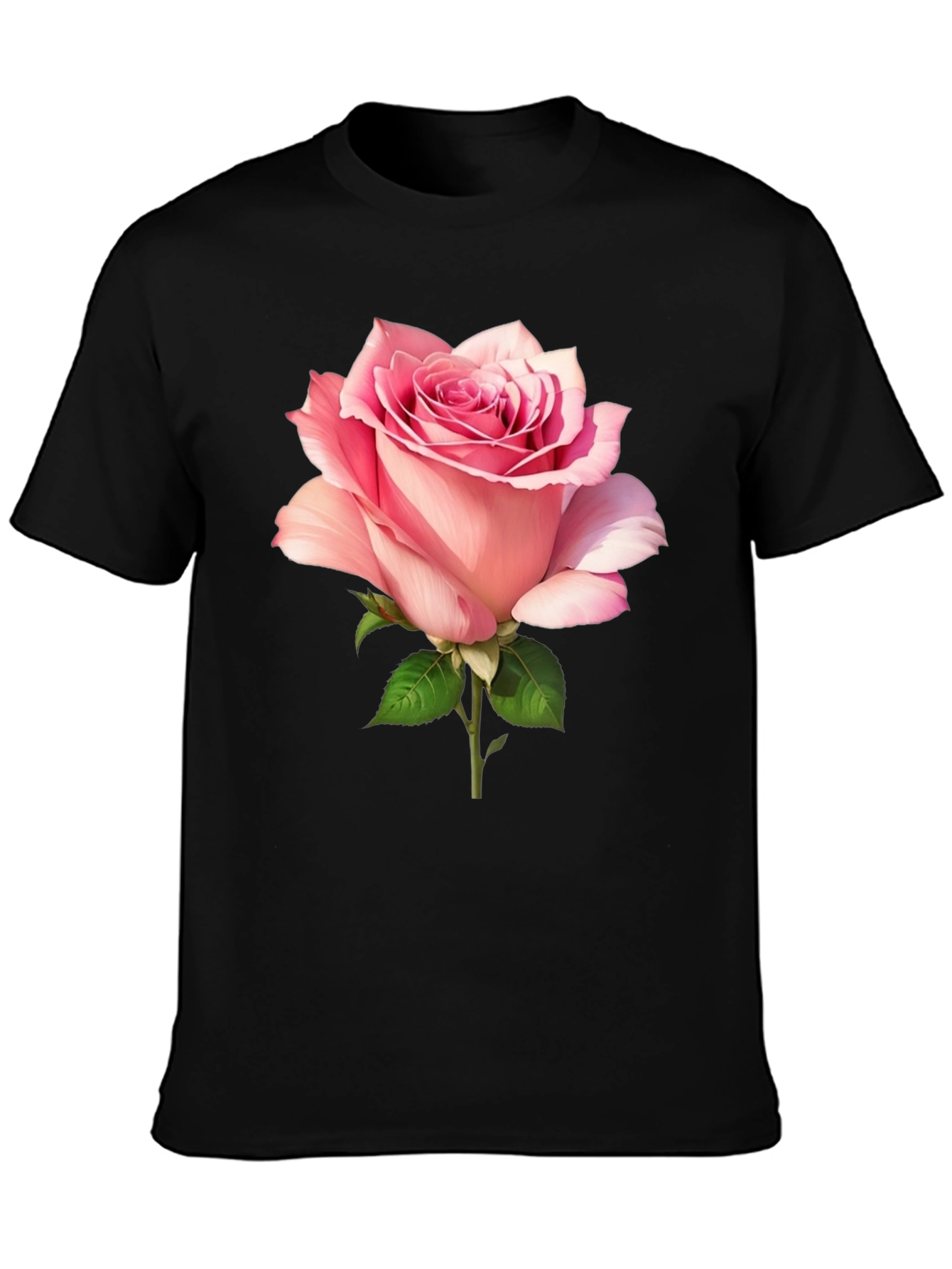 Rose Graphic Black Tee