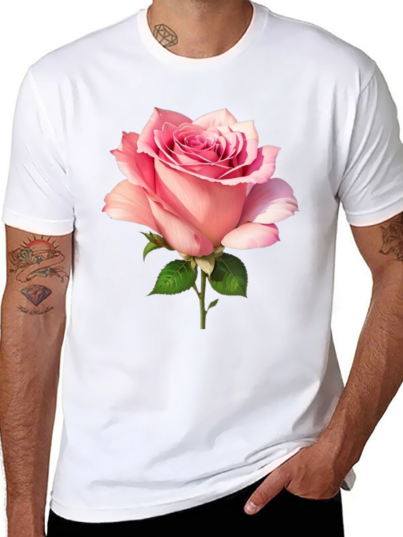 Rose Graphic Black Tee