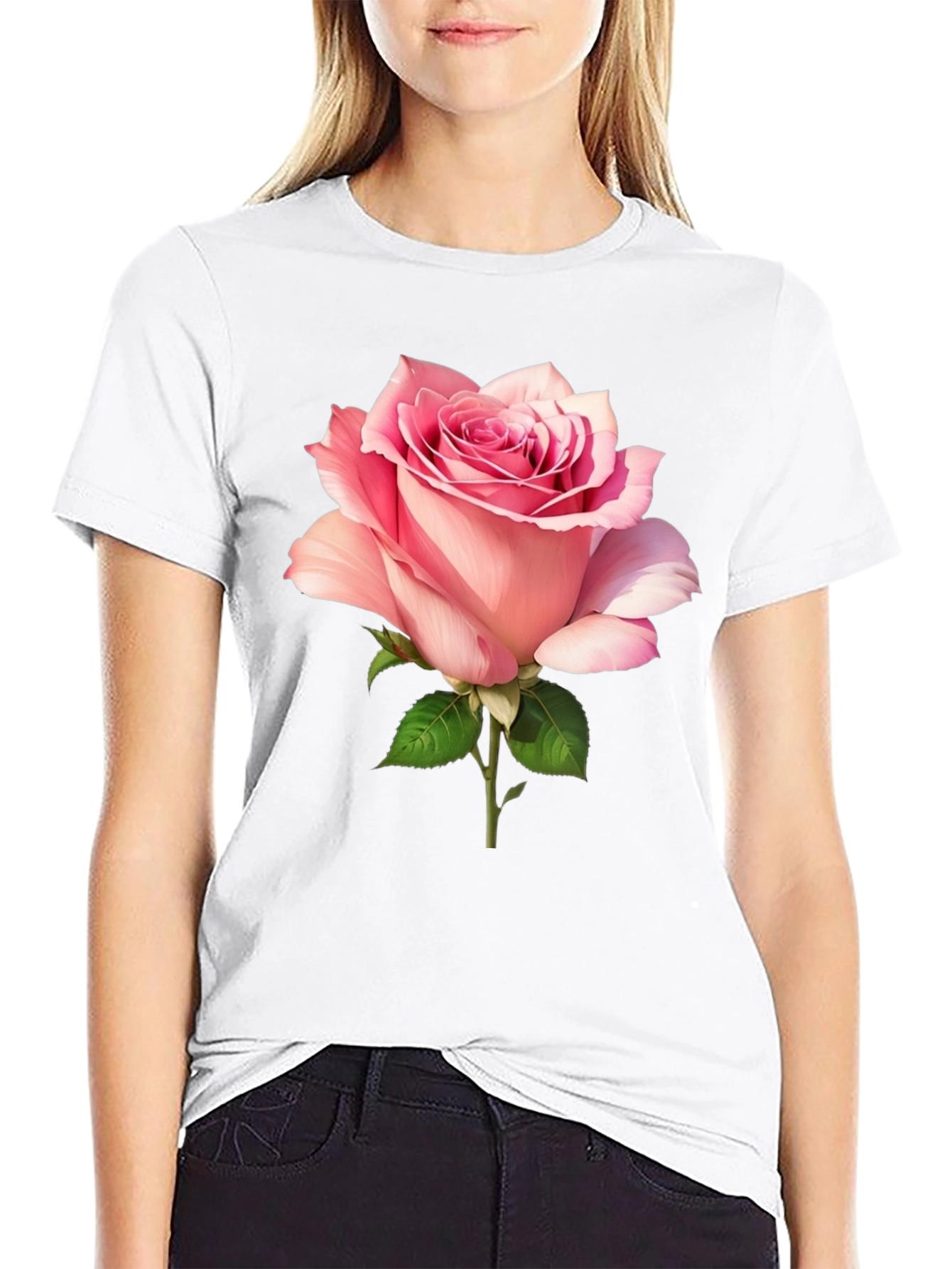 Rose Graphic Black Tee