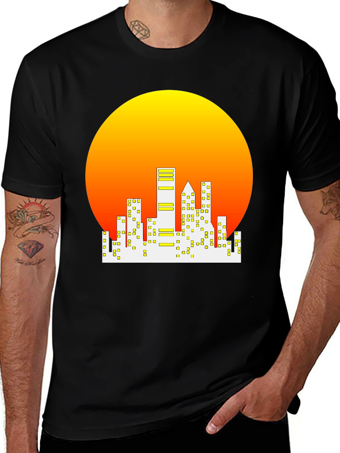 Sunset Cityscape Graphic Tee