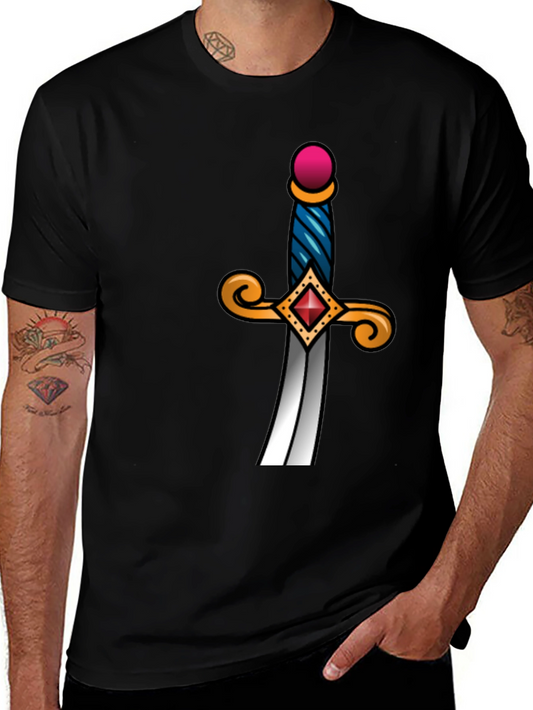 Sword Graphic Tee - Black Cotton Blend