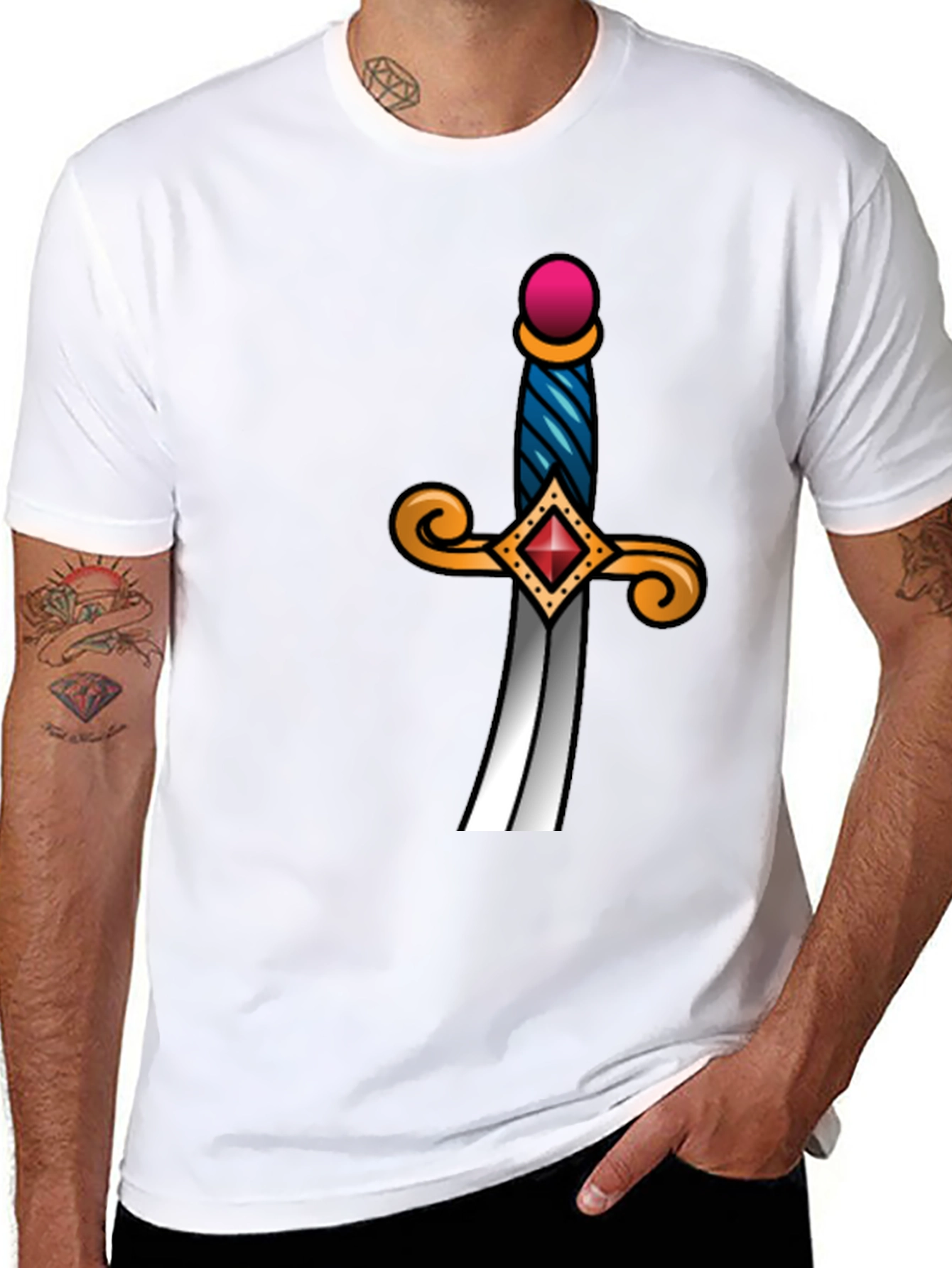 Sword Graphic Tee - Black Cotton Blend