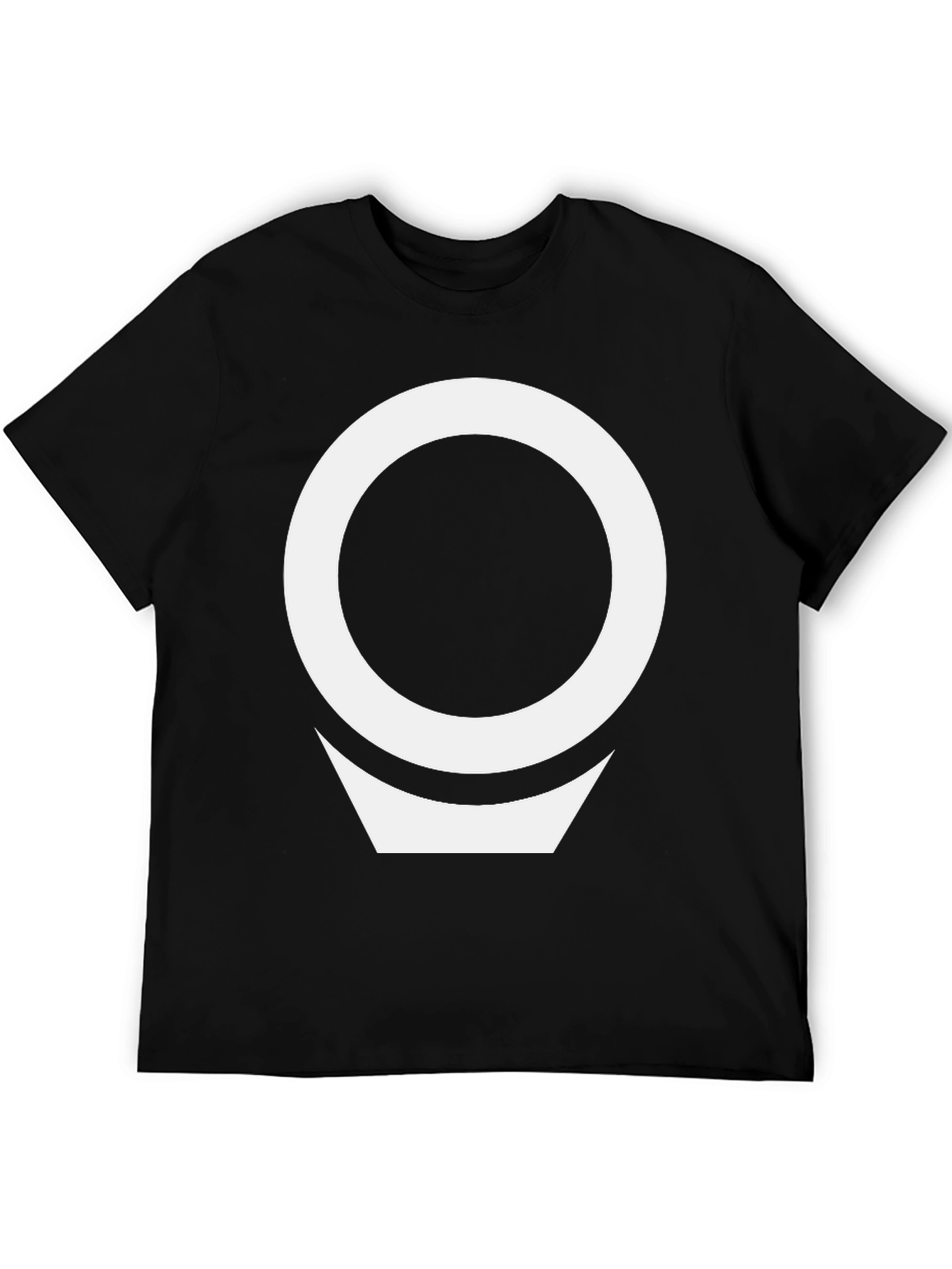 Geometric White Logo Black T-Shirt