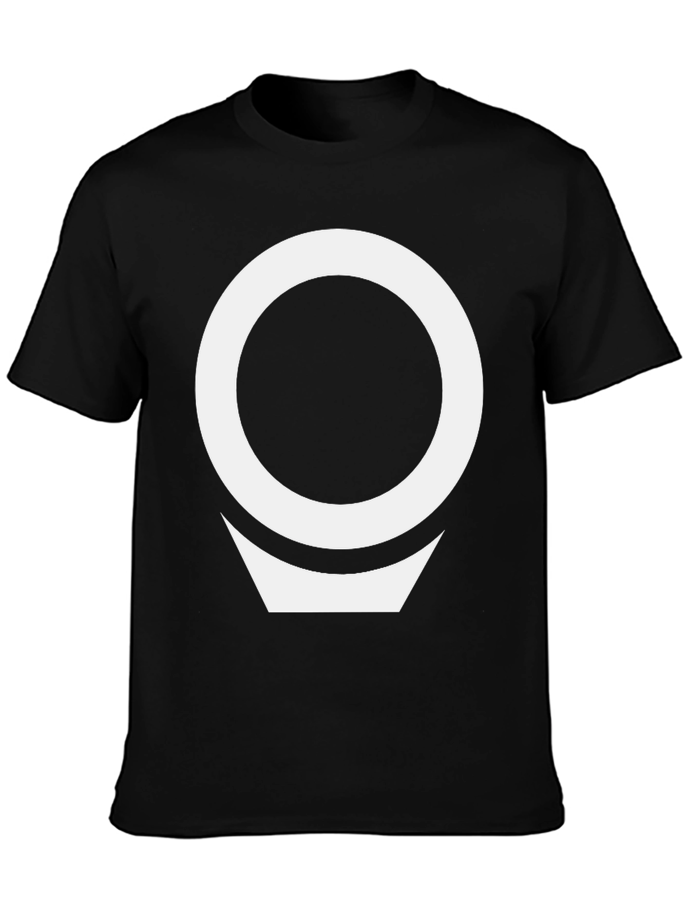Geometric White Logo Black T-Shirt